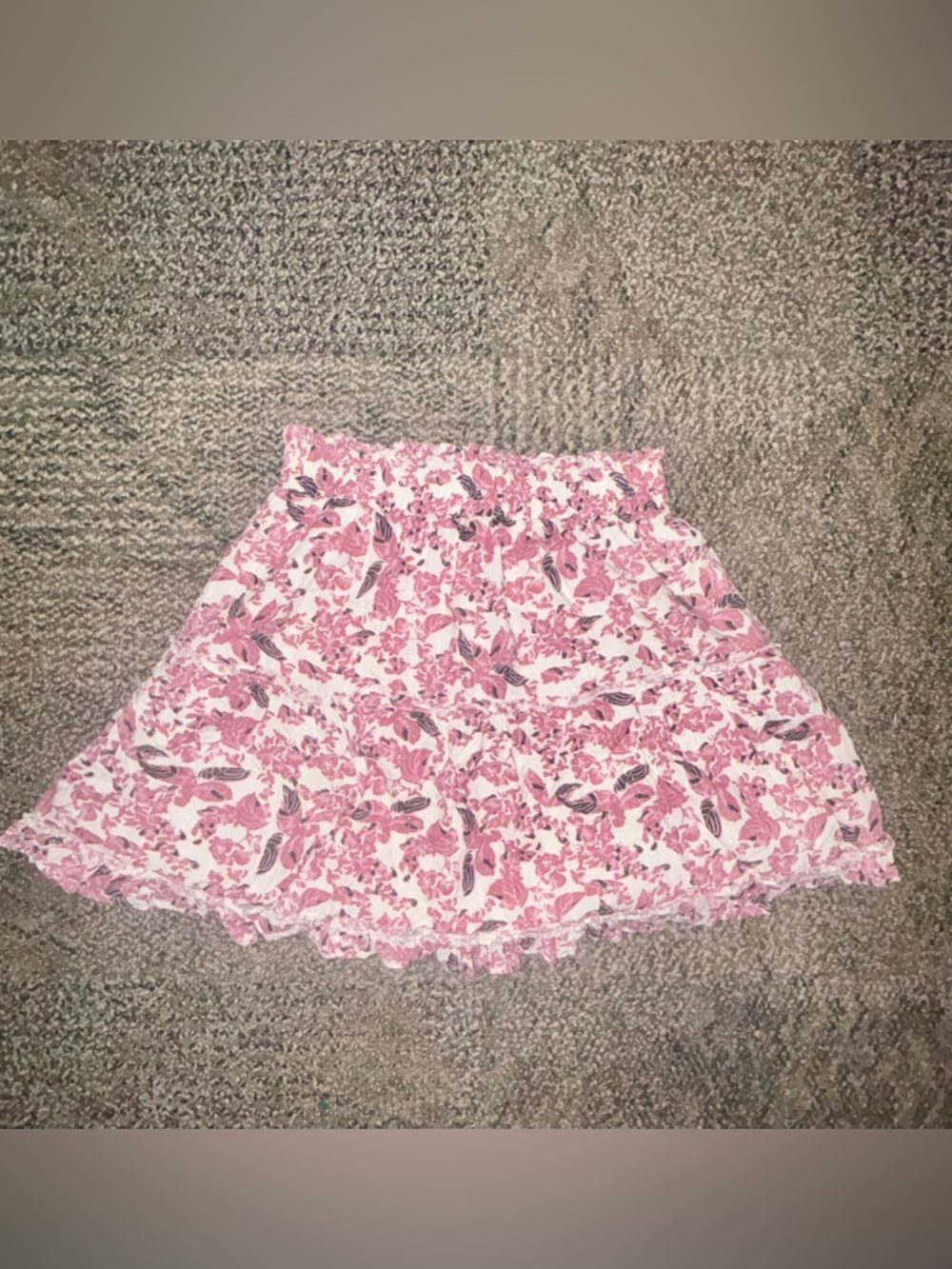 bishop + young Pink Floral Tiered Mini Skirt